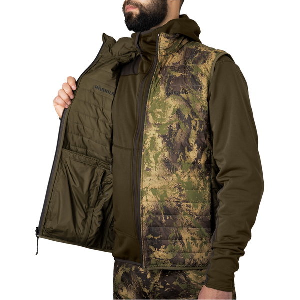 2026 Harkila Männer Hirsch Jäger Camo Reversible Packbare Weste 1201150 - Willow Green / AXIS MSPForest
